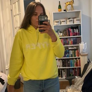 Samsøe samsøe neon yellow “hyper” hoodie. Unisex. S